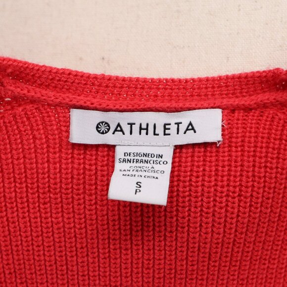ATHLETA Hanover Refined V-Neck Sweater Merino Wool Blend Amaryllis Pink Size S - Picture 6 of 8